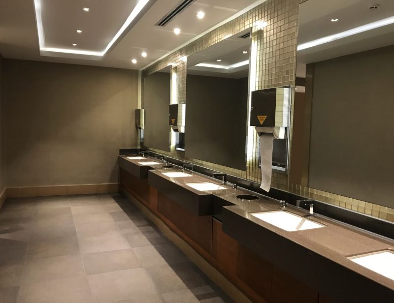 Bathroom with Statement Lighting